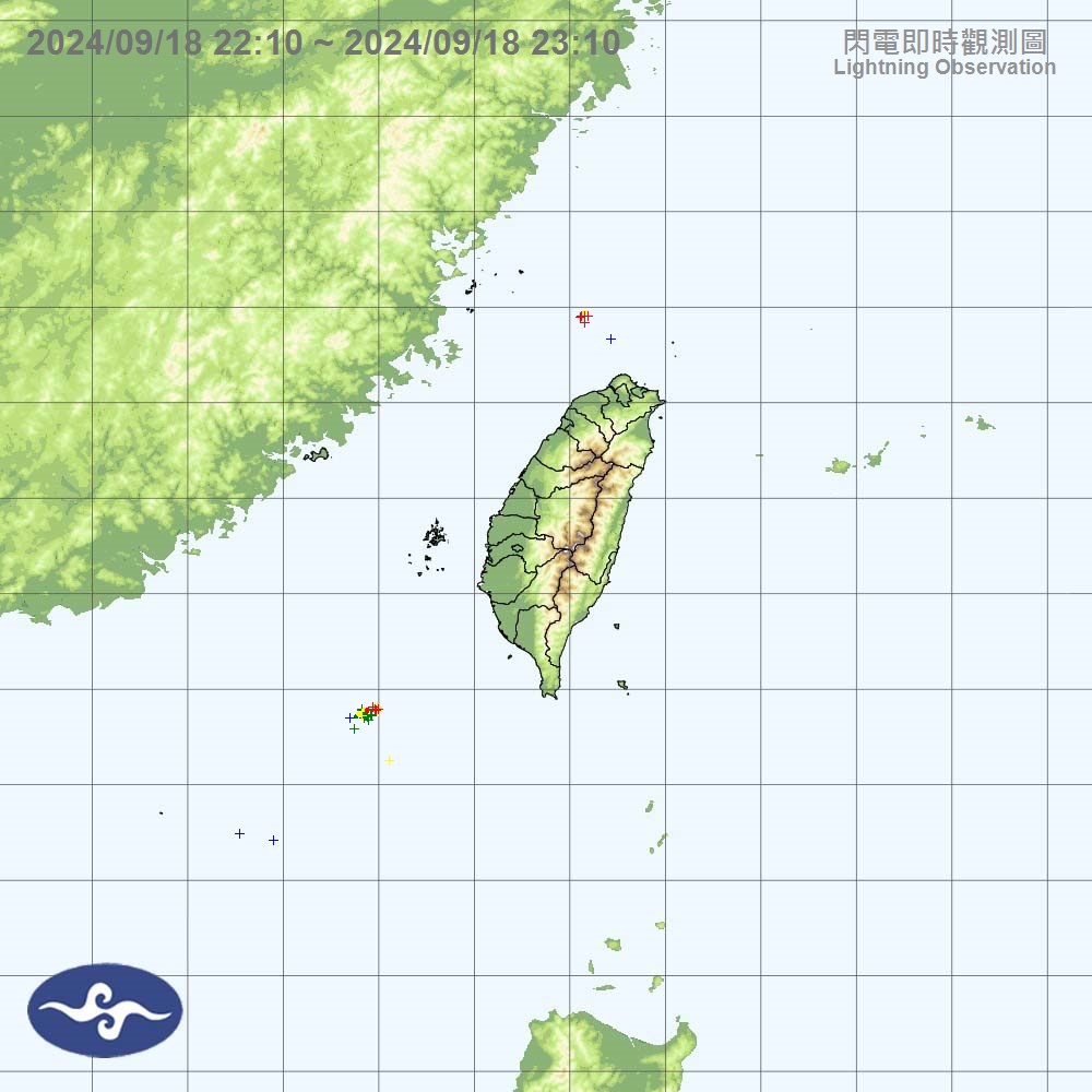 全台閃電即時觀測圖